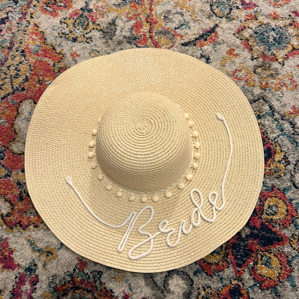 “Bride” wide rimmed sun hat